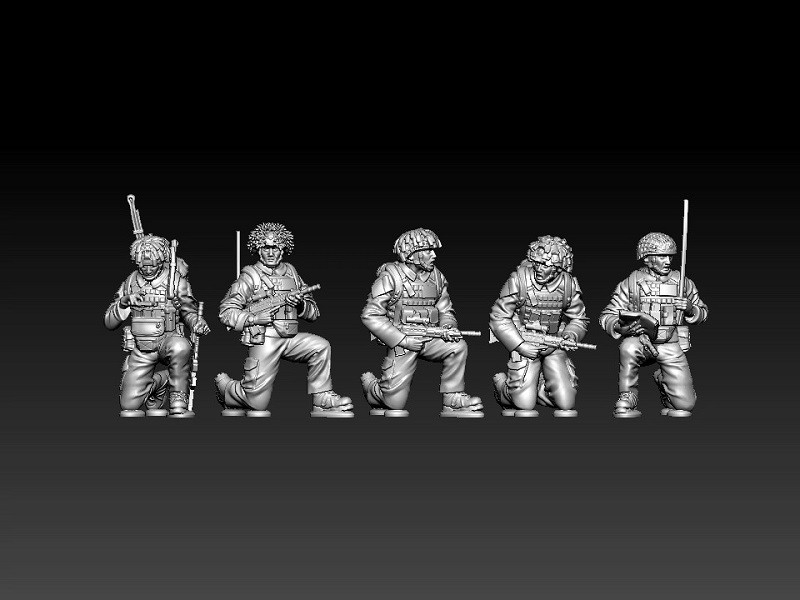 3D printed 1/72 Modern Britain "SAS Combat Command team B" 5 man group model