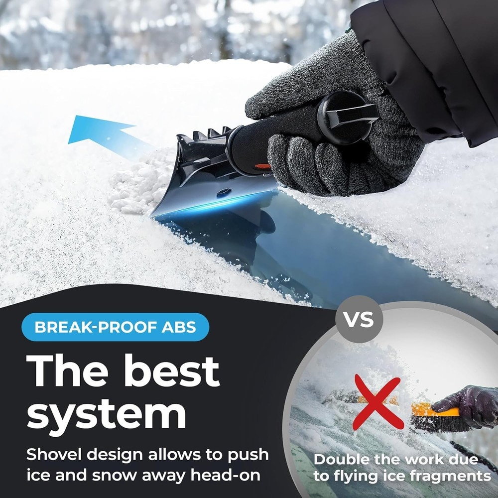 Professional Snow Scraper for Windshield - Safe & Quick Ice Removal Solution