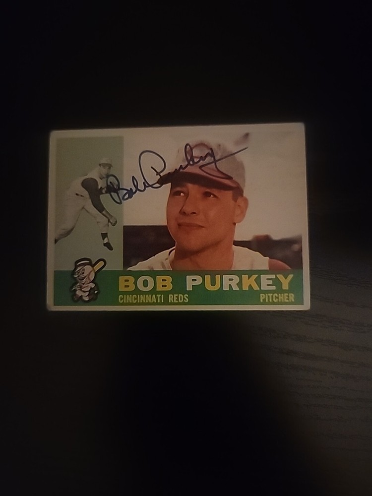 BOB PURKEY Signed 1960 Topps #4 Reds