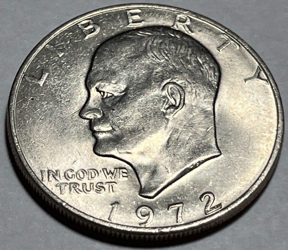 1972 P Eisenhower Ike Dollar Type 2 Die Crack Errors Wounded / Speared Eagle