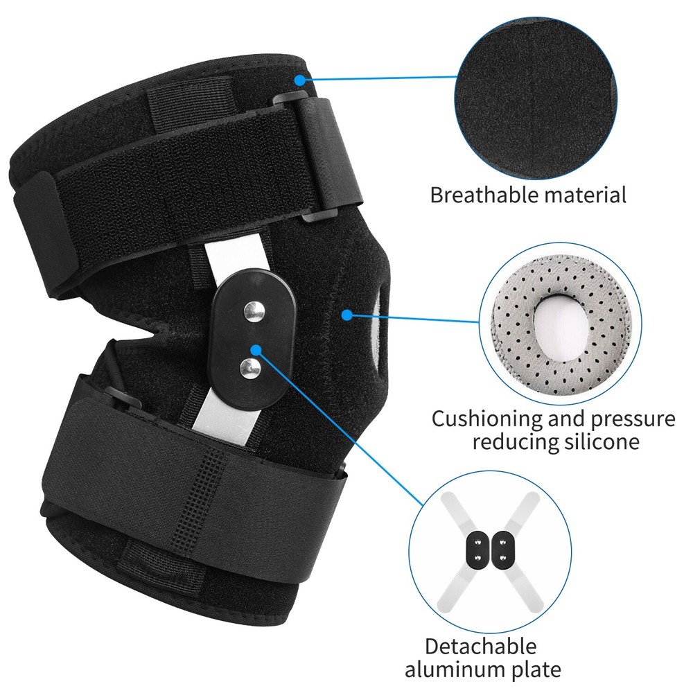Hinged Open Patella Knee Brace Compression Sleeve Joint Support Stabilizer Wrap