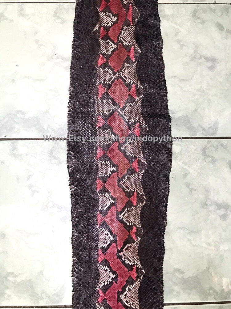 Genuine Python Leather, Exotic Snake Skin, Black SnakeSkin, Multicolor Leather