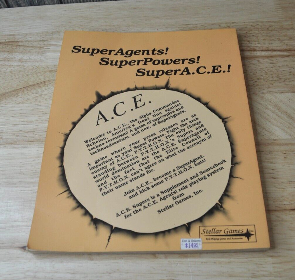 ACE Super-Agents Powers-Stellar Games Paperback Book *Pre-Owned*