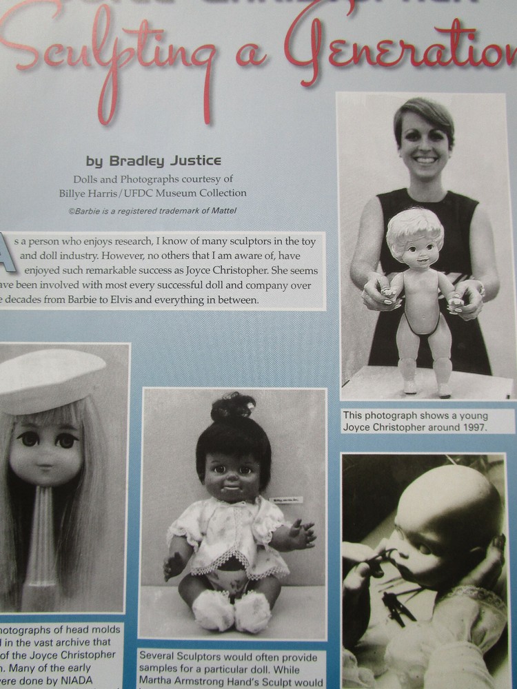 11pg Joyce Christopher Doll History Article SCULPTING A GENERATION/ Justice