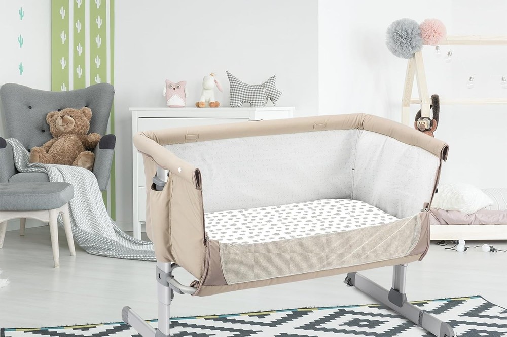 3-Pack Organic Fitted Bassinet Sheets - Soft Cotton for Safe Sleep, Grey