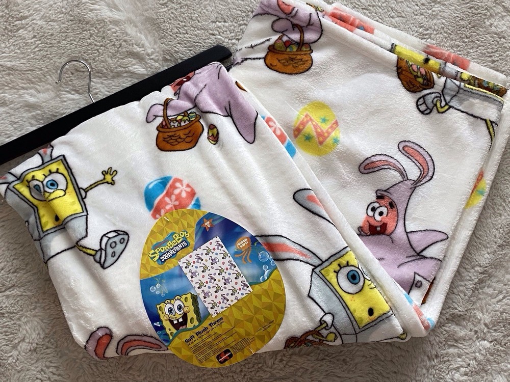Spongebob Squarepants Patrick Easter Eggs Soft Throw Blanket 50” X 70” NEW