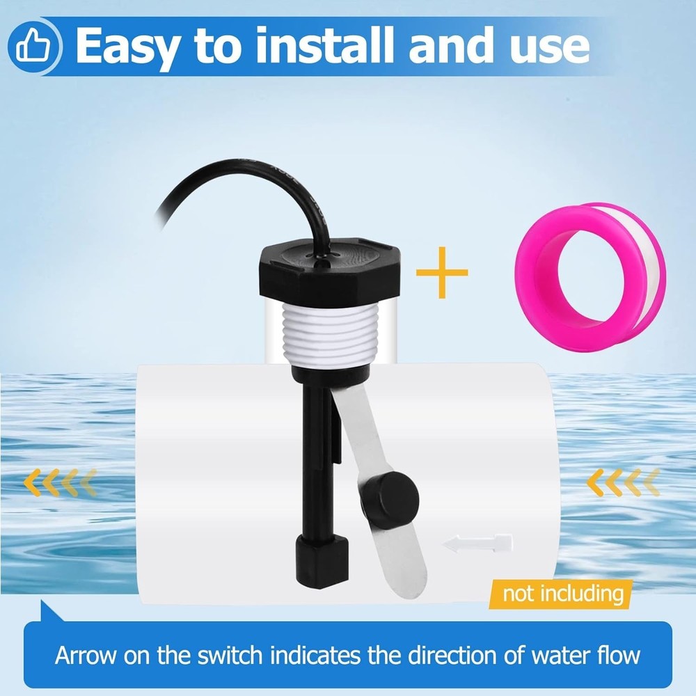 Aqua Rite Flow Switch Replacement with 15-Foot Cable, Plug-and-Play Setup