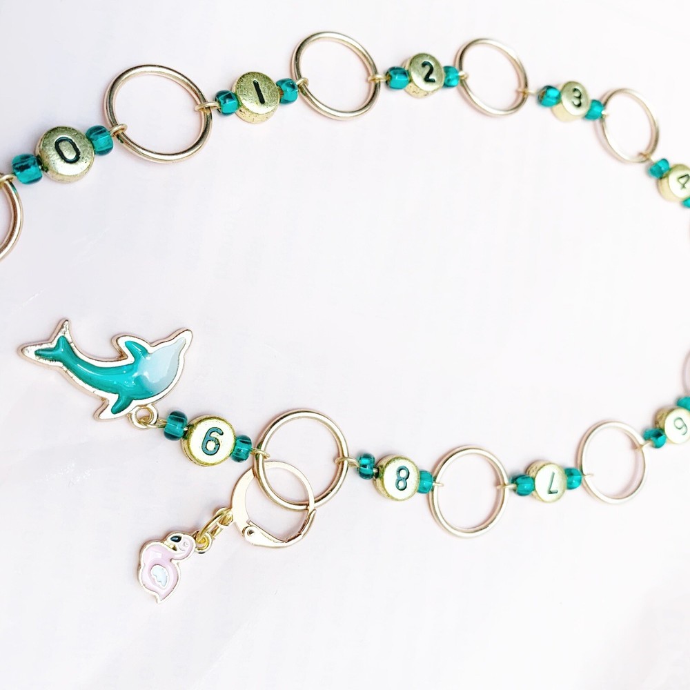 Dolphin chain row counter for knitting