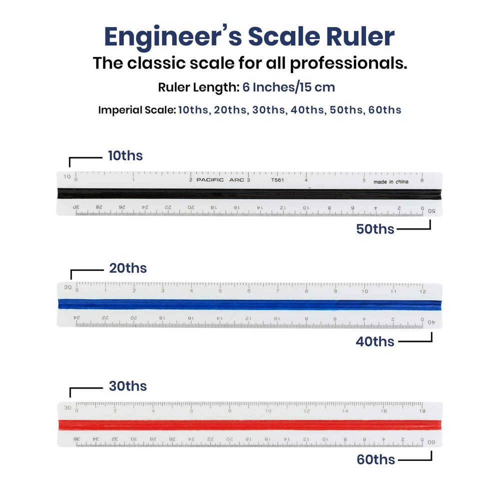 Pacific Arc Engineering Scale Ruler, 6" Scale Ruler