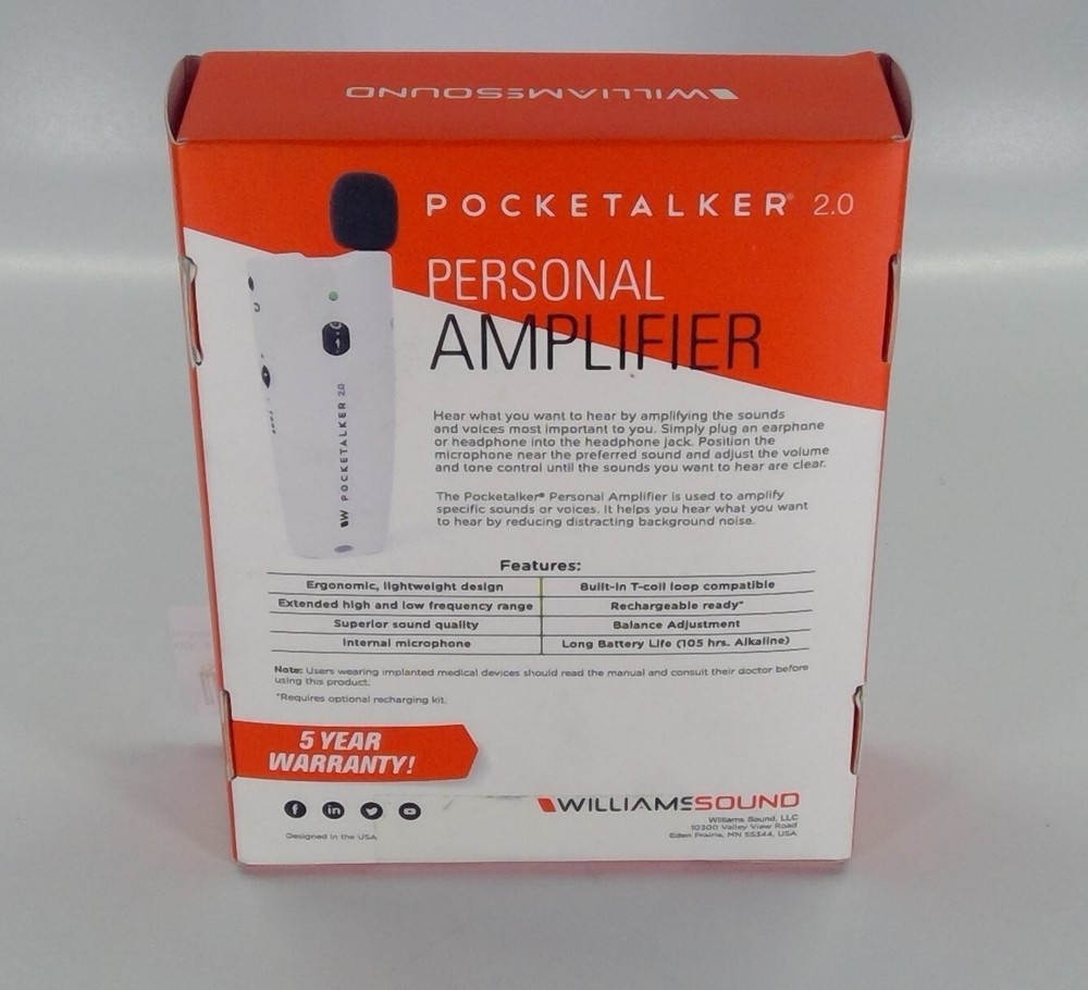 Williams Sound PockeTalker 2.0 Personal Amplifier