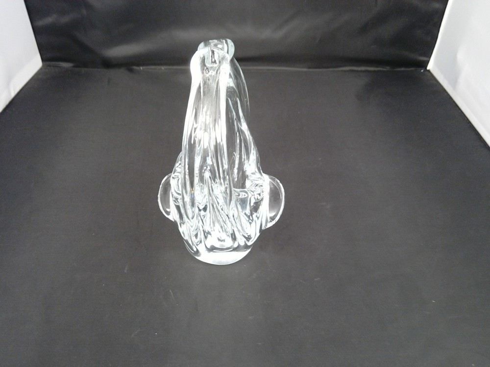 Decorative Clear Glass Desktop Pen Holder with Handle