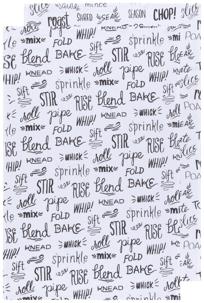 Now Designs Black Tea Towels, 2 CT