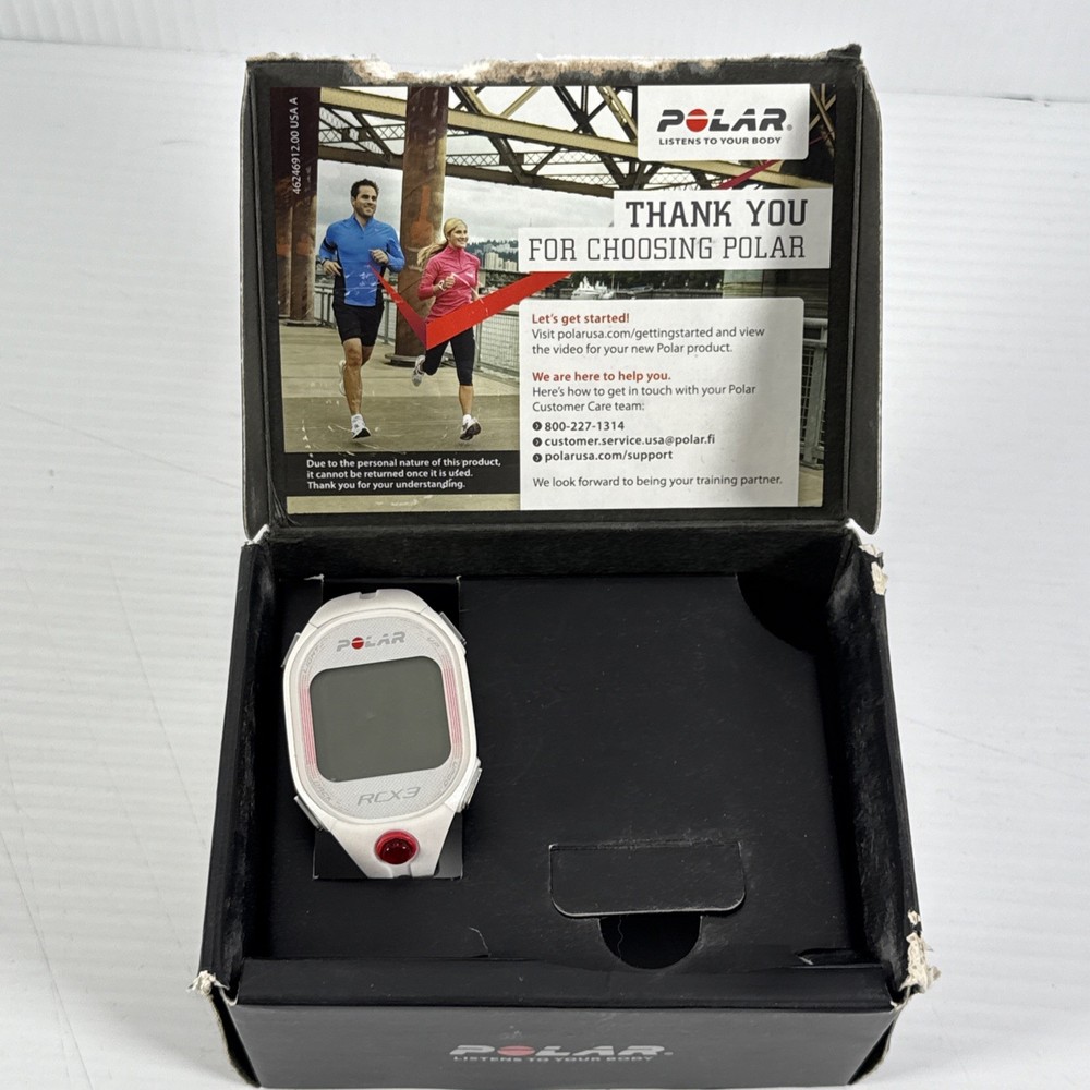 Polar RCX3 Run Needs Battery White With Instruction Manual