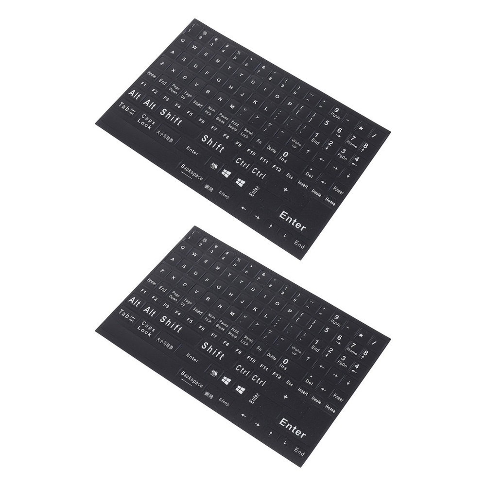 2 Sheets English Keyboard Replacement Letter Stickers for Typing