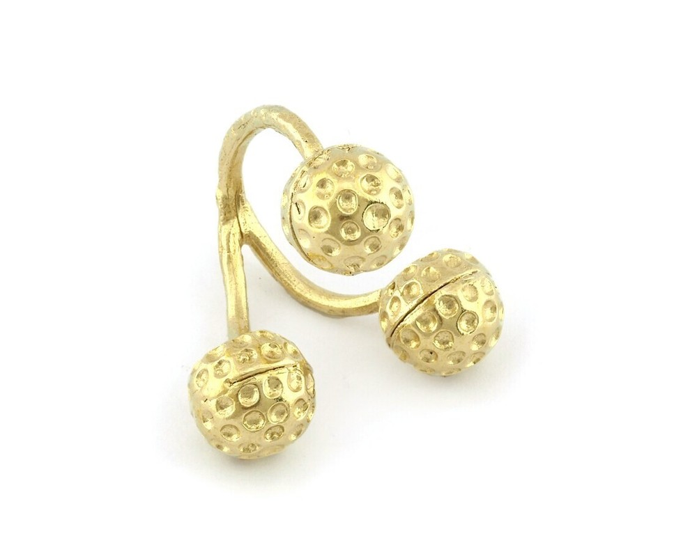 Golf Balls Ring, Adjustable Ring , Raw Brass (8US) 5204