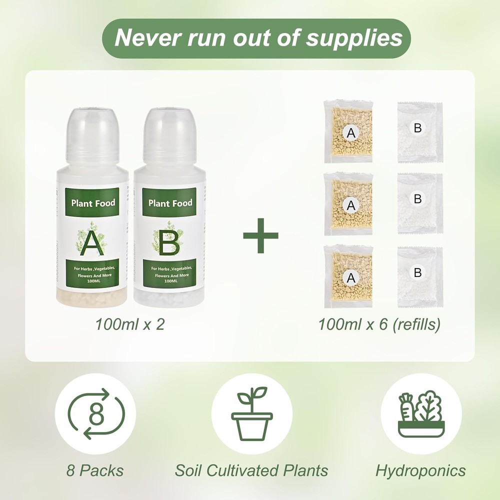 A&B Hydroponic Plant Nutrient Solution 800ml for Indoor Garden Systems