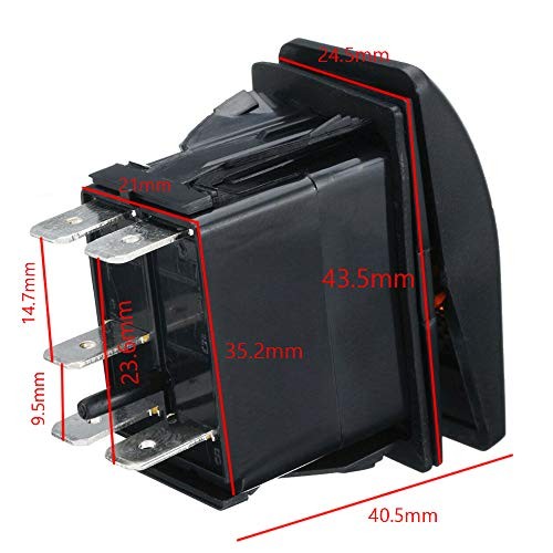 Car Blue LED Reverse Light Rocker Toggle Switch ON Off 12V Blue Reverse Light