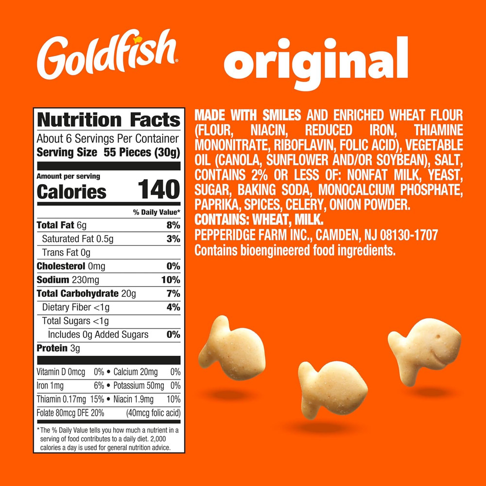 Goldfish Original Crackers, 6.6 Oz Bag