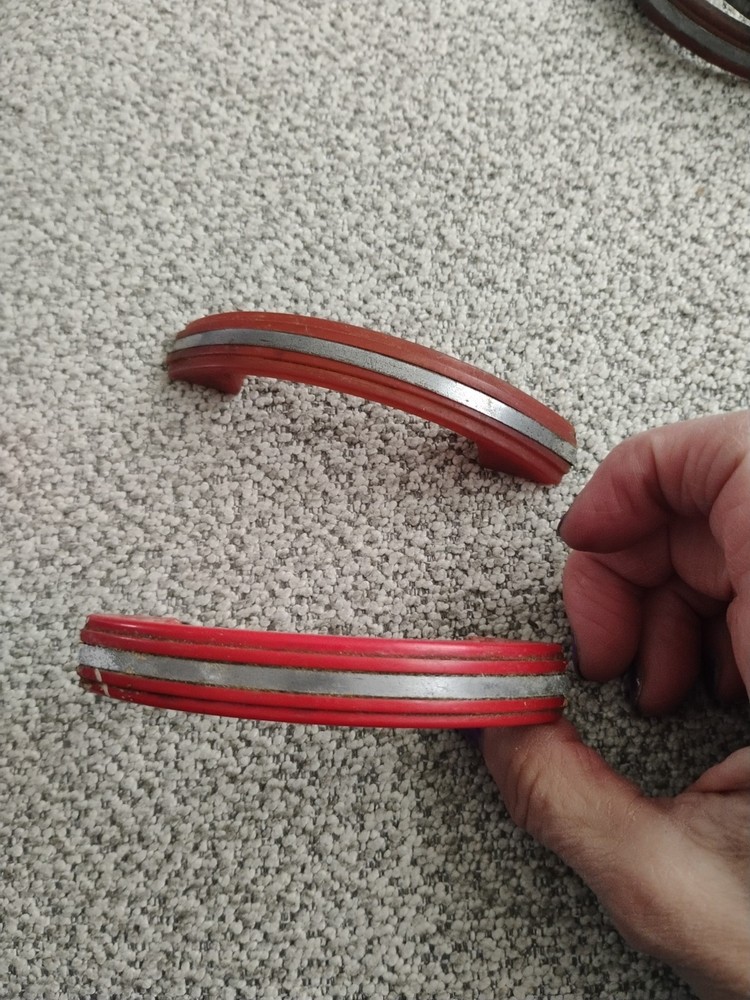 ONE EACH Vintage 3" Drawer Door Pull Red Bakelite or Catlin 2-1/4" Hole 4 differ