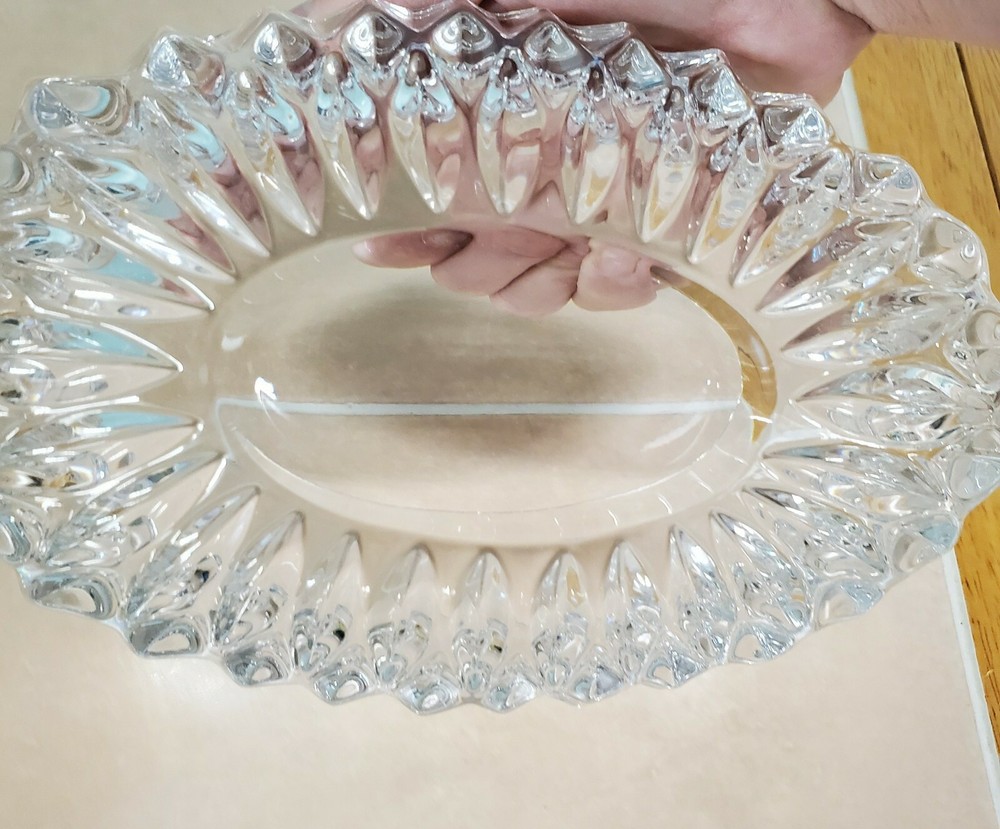 Crystal Oblong Candy Dish - 8" Long
