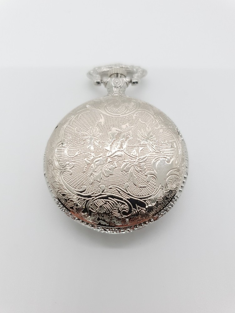 Decorative Open Circle Front Pocket Watch - New Battery