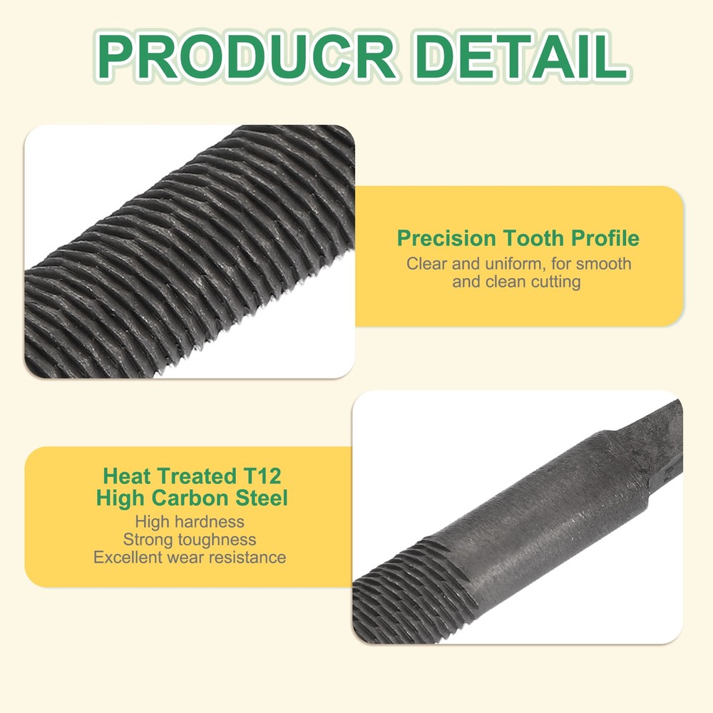 10" Round Medium Cut File Medium Metal File without Handle, Grey