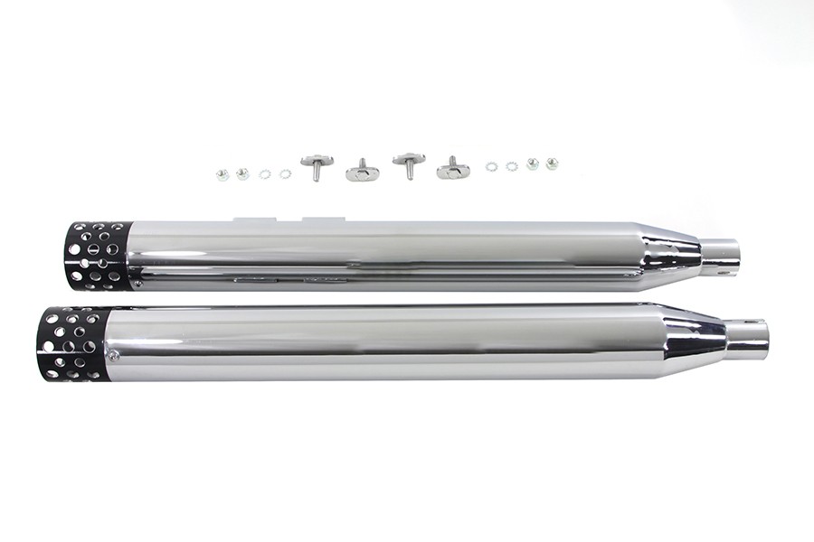 Muffler Set with Black Shooter Style Ends for Harley-Davidson