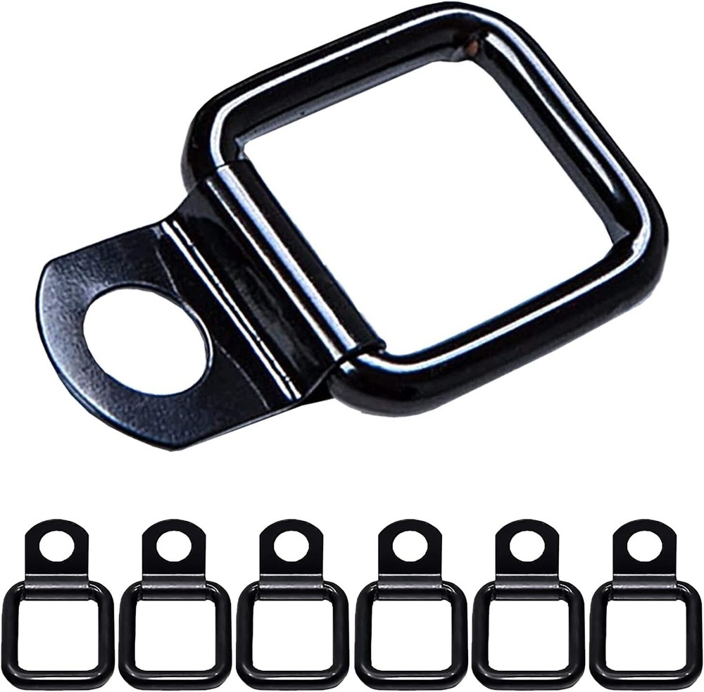 Sleek Heavy-Duty Tie Down Rings - 6 Pack with Rust-Resistant Zinc Coating