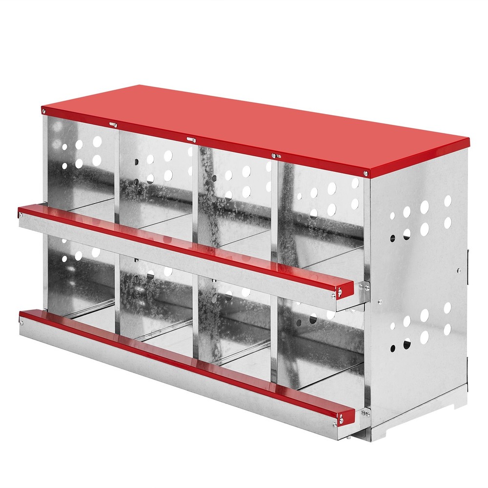 8 Compartment Chicken Metal Nesting Box, 8 Room Wall Mountable Nesting Boxes Hen