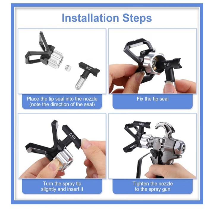 6HHG Reversible Spray Tip Precise Nozzle Airless Paint Replacement Diff Sizes