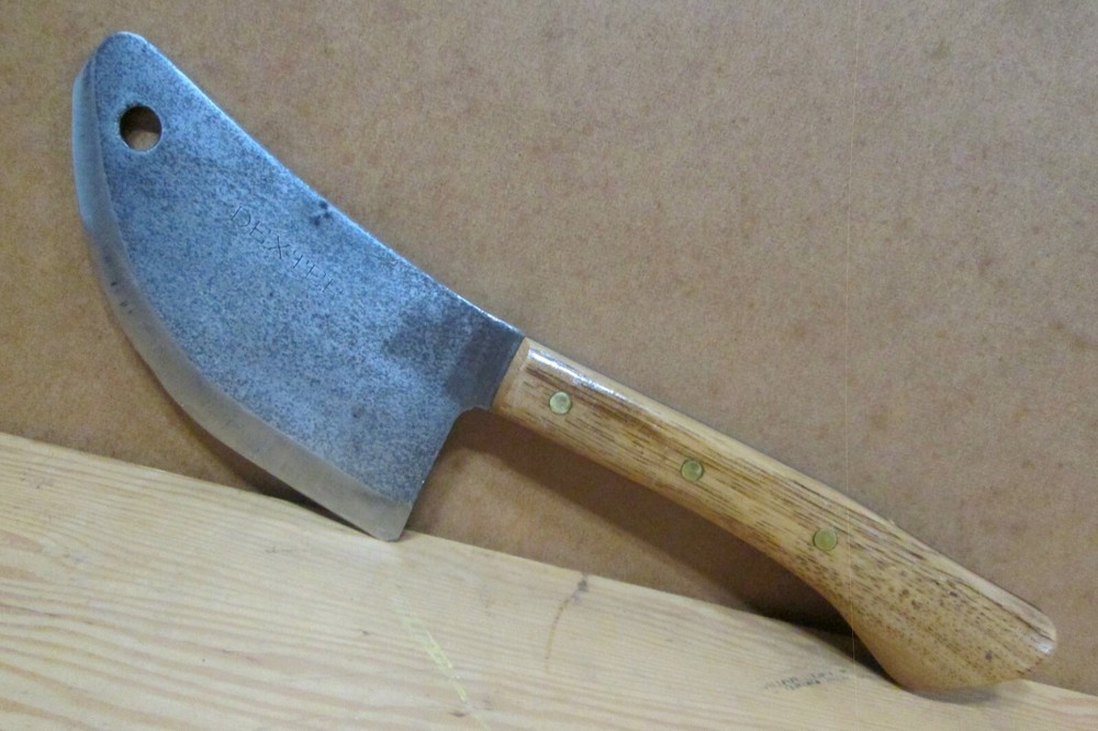 DEXTER CURVED BLADE CLEAVER w/ Handemade Handle & Sheath, ZOMBIE APOCOLYPSE