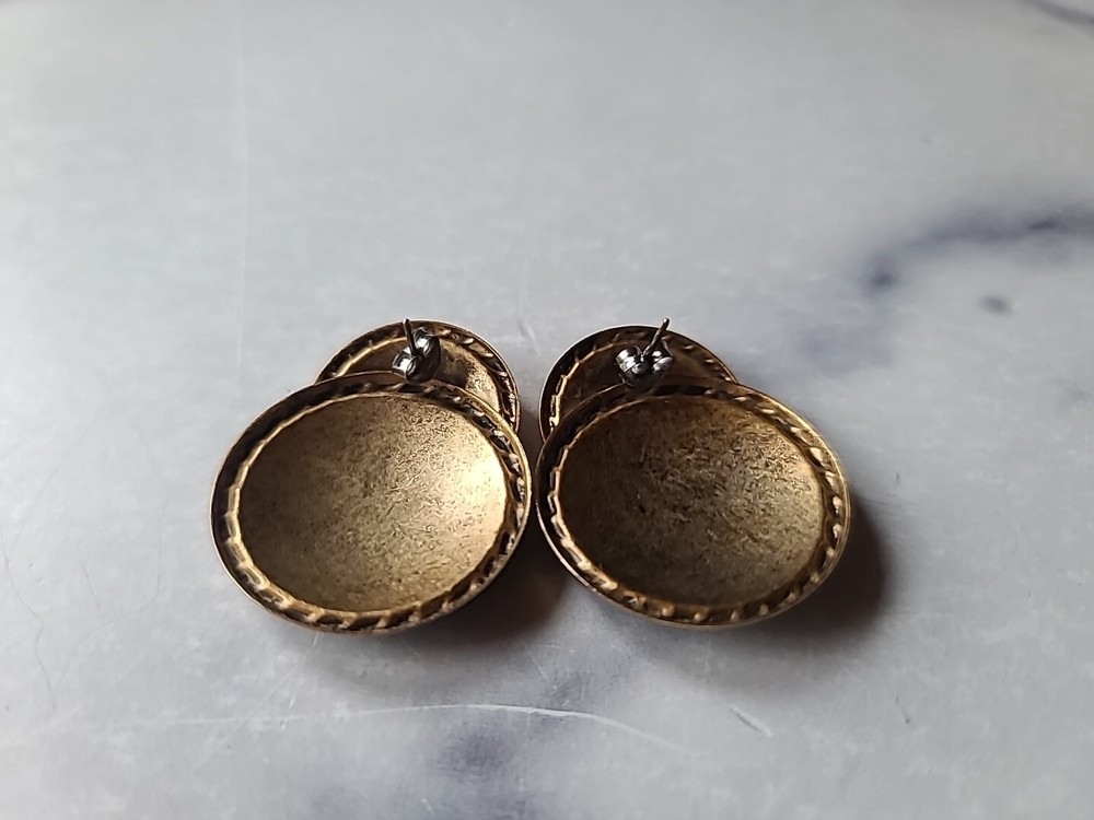 Vintage Enamel Stud Earrings Set Of Two