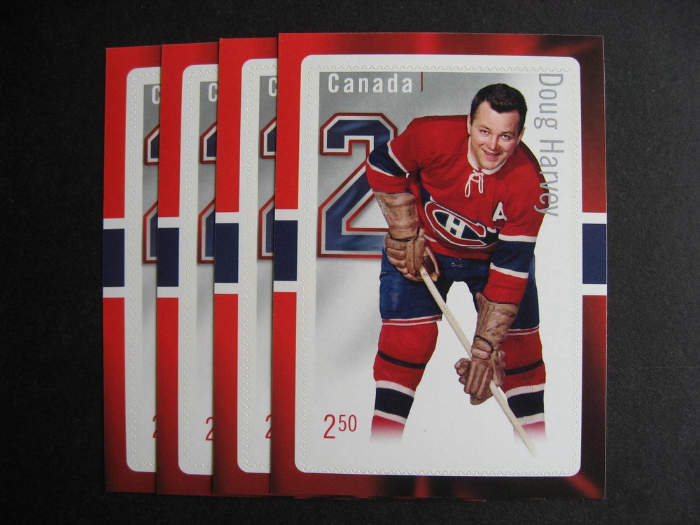 CANADA $2.50 Doug Harvey SS 4, 3 have a drifting progressive die cut error!