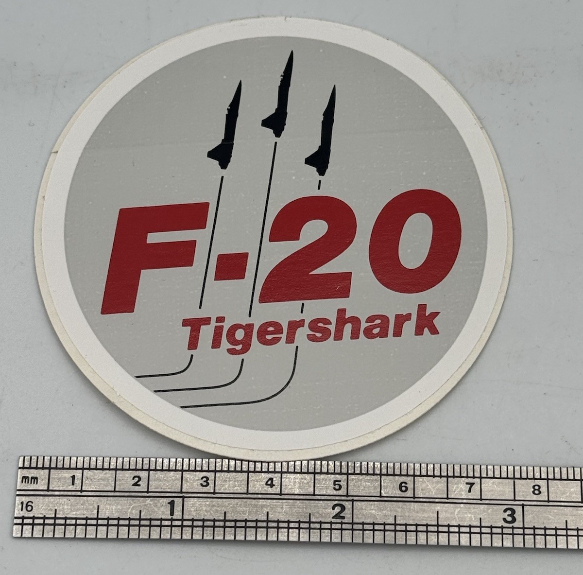 Vintage USAF F-20 Tigershark SQUADRON Sticker 74mm