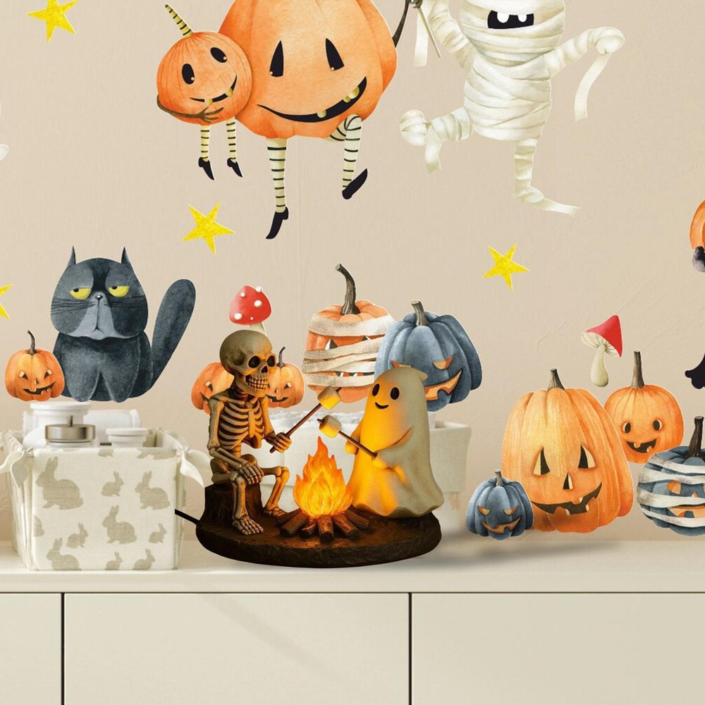 Halloween Ghost Campfire Flashing Night Light, Ghost Campfire Flickering Flame