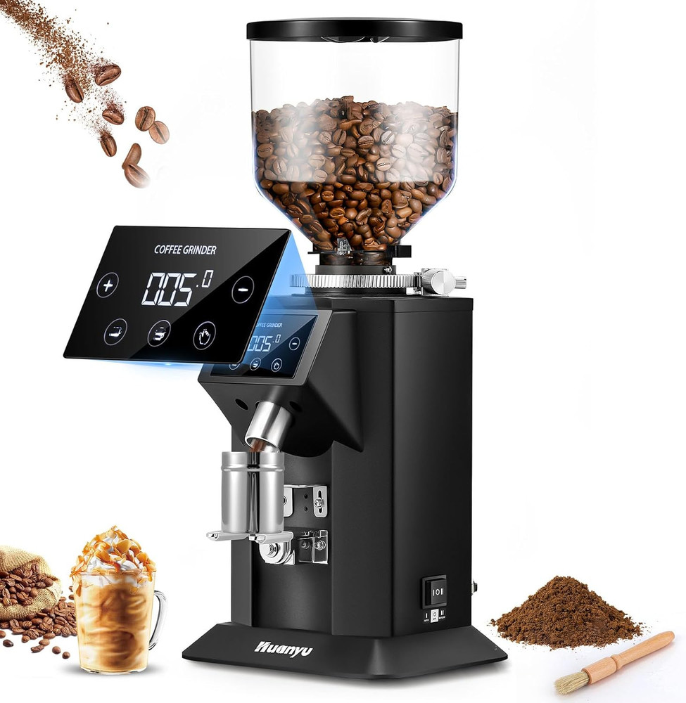74mm Flat Burr Coffee Grinder with Touch Screen & 15 Grind Settings