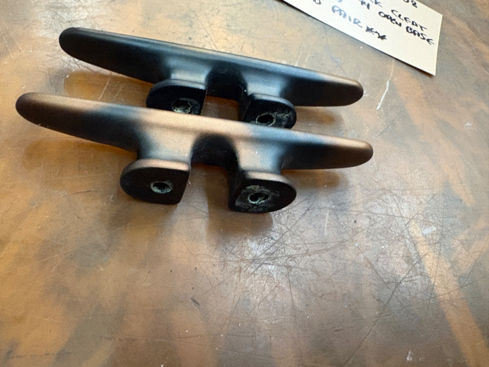 SCHAEFER ANODIZED ALUMINUM DECK CLEAT LENGTH 4" PN#60-94 OPEN BASE LINE 3/8"...