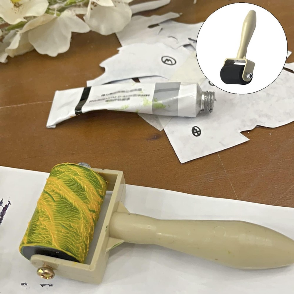 4 Pack Rubber Roller - Brayer Rollers with 3 Size for Crafting Brayer Roller