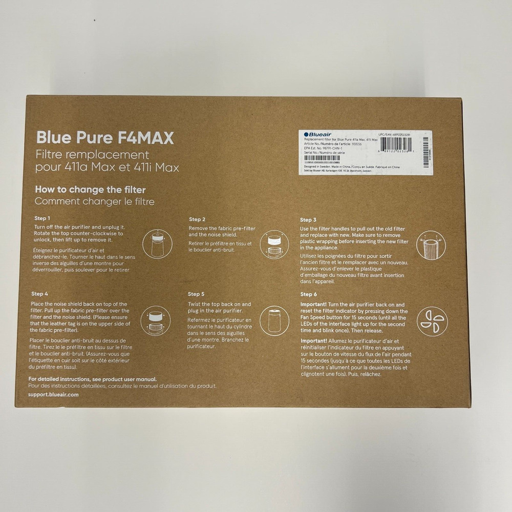 Blueair F4MAX Replacement PAC Filter for 411 Max