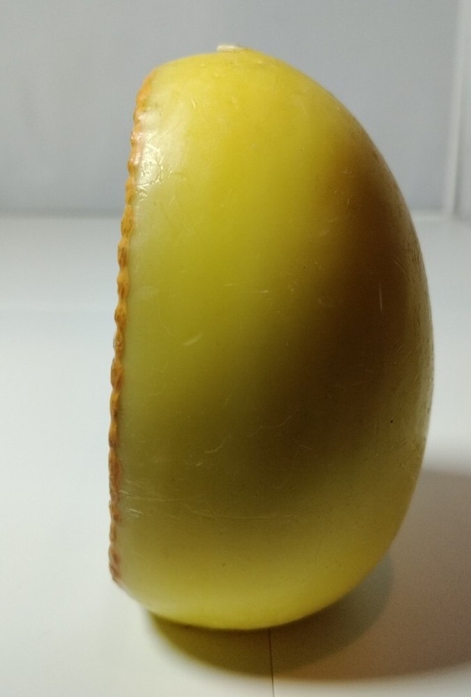 Vintage Easter Egg Shaped Candle Floral Gold Trim