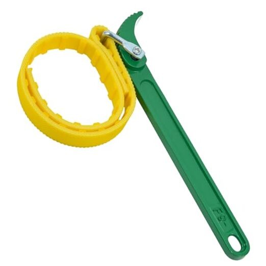 Adjustable Strap Wrench, 9’ Handle, Rubber Strap Pipe Wrench, Oil Filter
