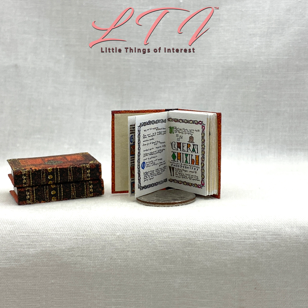 MERLIN'S GRIMOIRE Miniature 1:12 Scale Magic Medieval Manuscript Book