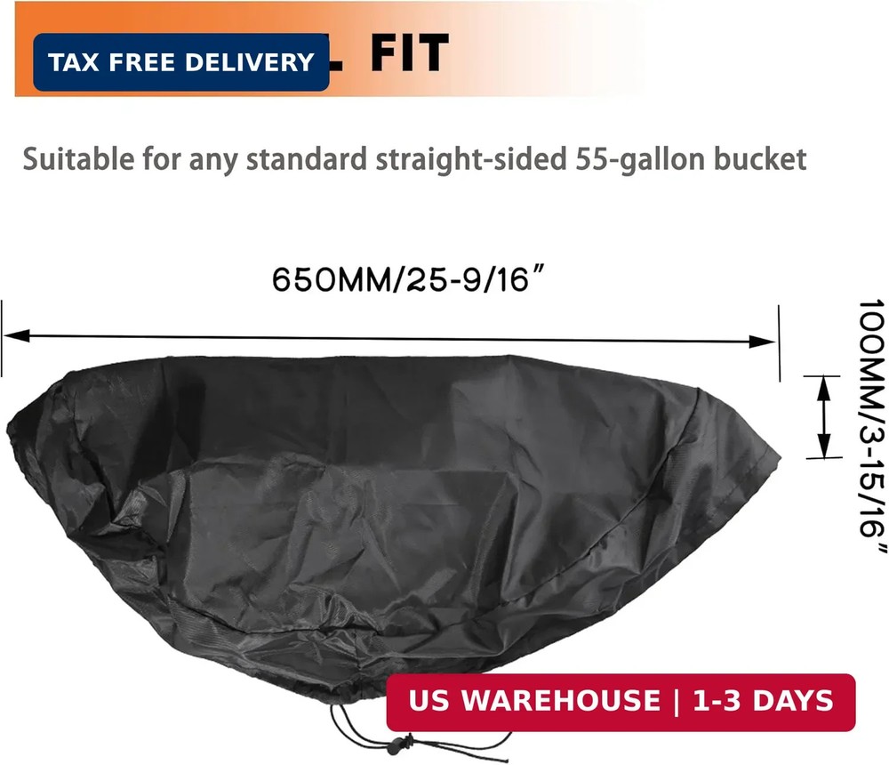 55 Gallon Drum Cover - 2 PACK Stretchable Adjustable Drum Cover with Drawstring,