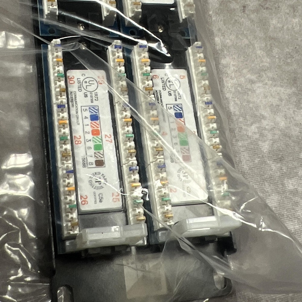 ComCables Cat 5E Patch Panel 48 Port PP-C5E-48 2U Rack Mount Black RJ45