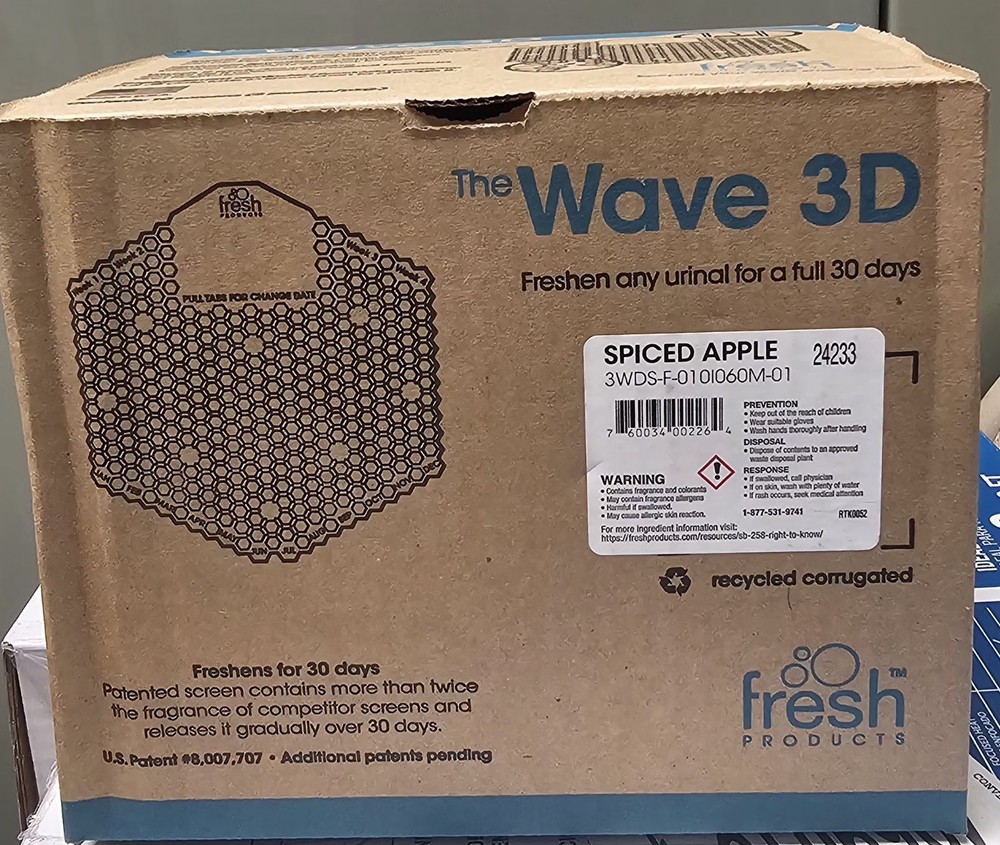 The Wave 3D Urinal Deodorizer Screen, Spiced Apple, 10-Pack