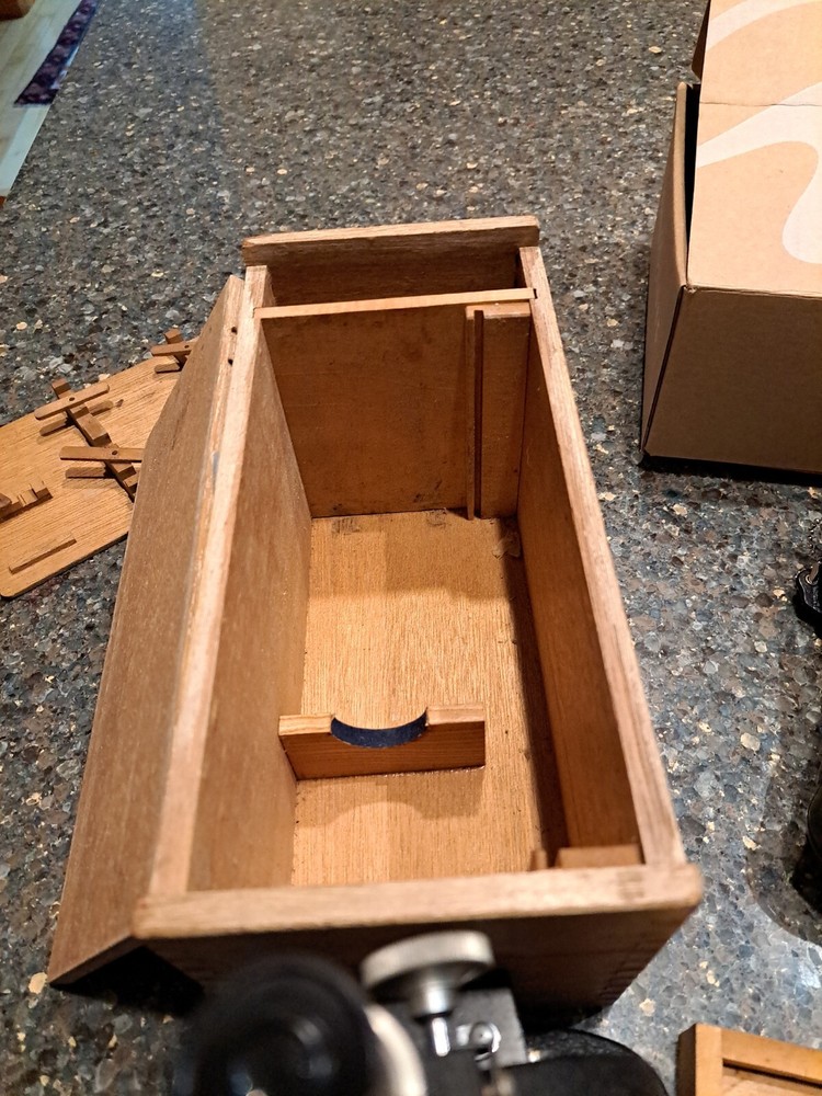 Vintage stellar microscope with Wooden Box.