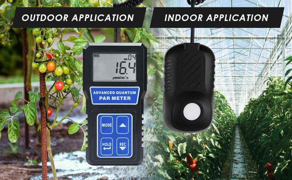 PAR Meter Light Tester PPFD Photosynthesis Quantum Meter Wavelength W/ Sensor