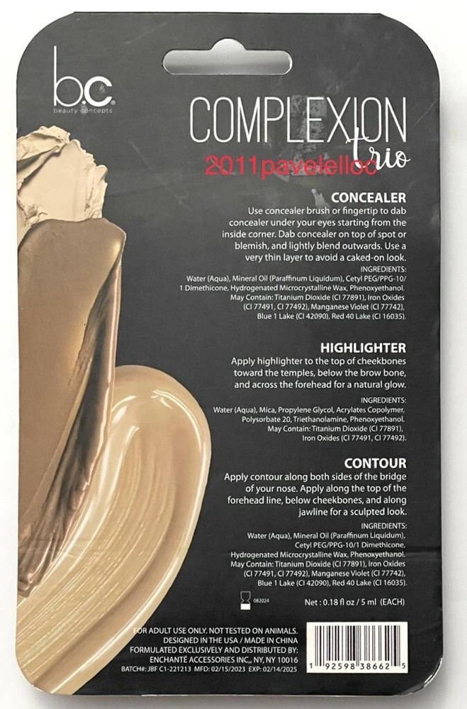 Beauty Concepts Complexion Trio Set Conceal, Highlight, Contour