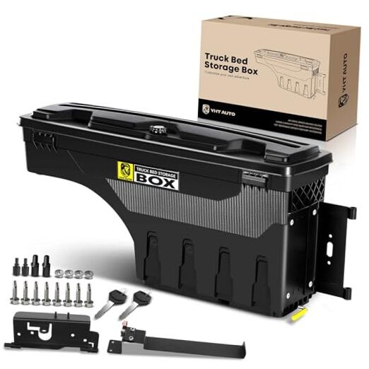Truck Bed Storage Tool Box Lockable Compatible with 2019-2025 Passenger Side