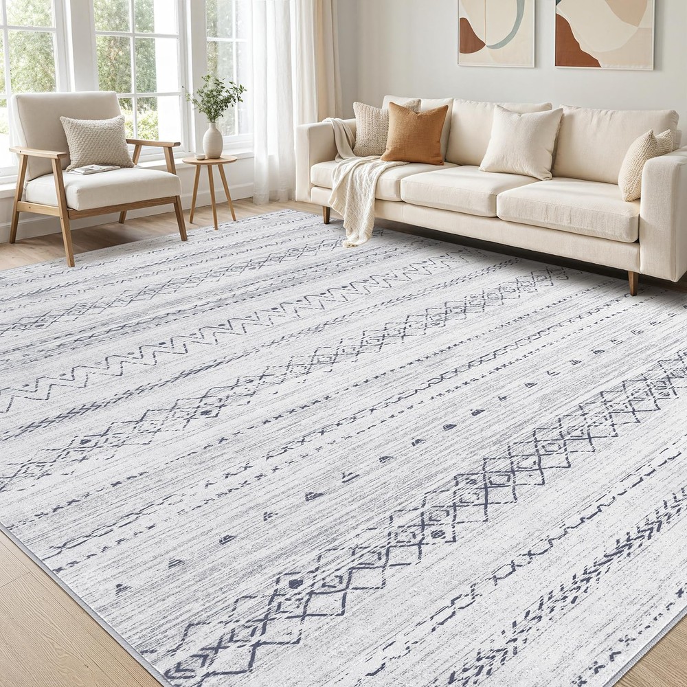 cotiled Area Rugs for Living Room Washable 5' x 7' (Rectangular), Grey